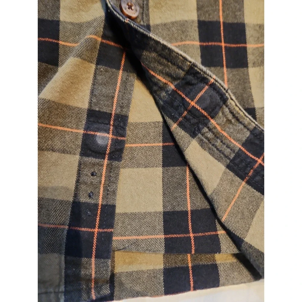 Deluth‎ Trading Co MagnaReady Flannel Shirt Mens XL Olive Plaid Magnetic Closure